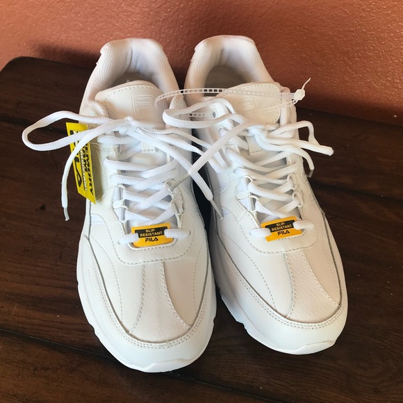 FILA Men’s 12 Memory White Workshift Non Skid Slip Resistant Work Shoes NWT - Picture 2 of 16